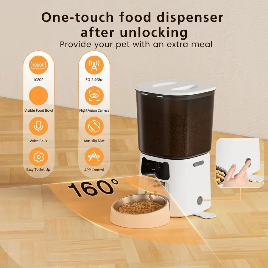 Cat Feeder With Camera WiFi App Control 1080P Night Vision