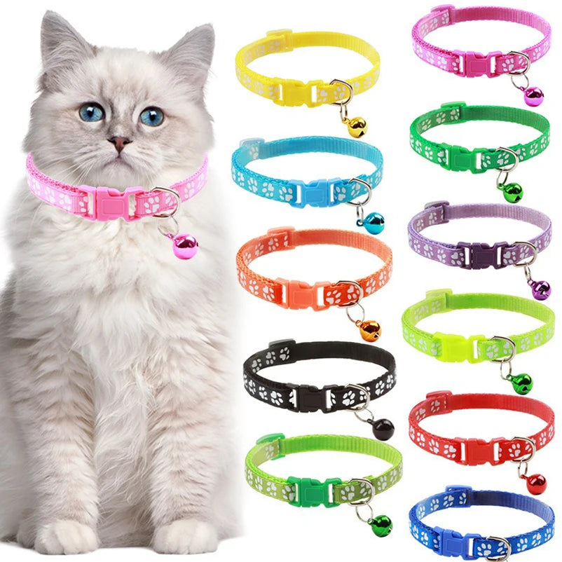 Color Printed Bell Collar For Cats And Dogs Multi Color
