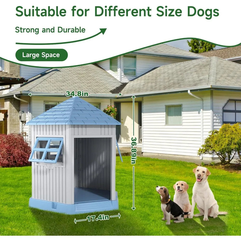 Dog House Indoor Outdoor Durable Shelter With Window