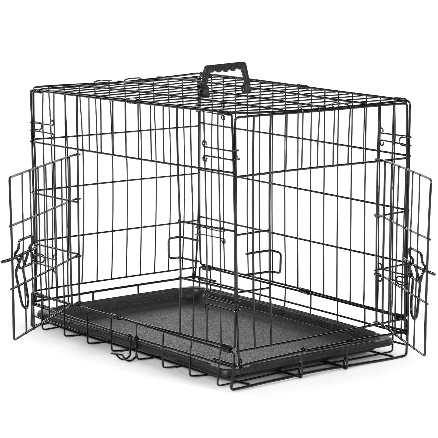 JHK Folding Metal Dog Cage With Leak Proof Pan