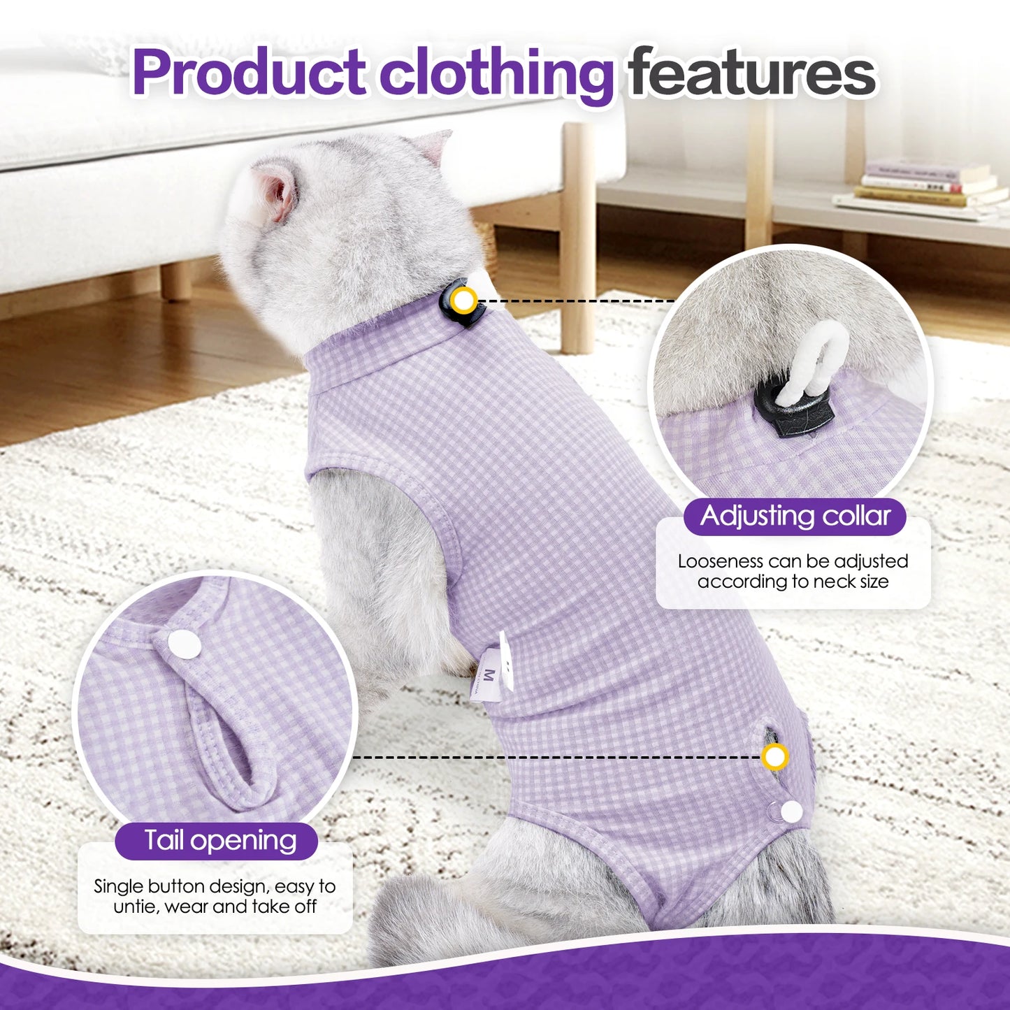 Cat Recovery Suit Professional Abdominal Wounds E Collar Alternative