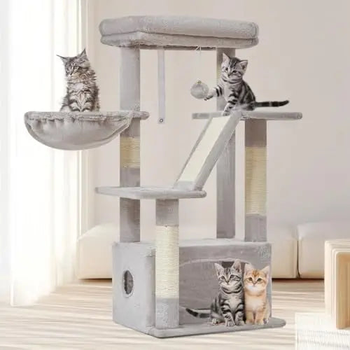 Taoqimiao Cat Tree Indoor Cats Luxury Condo With Adjustable Baskets