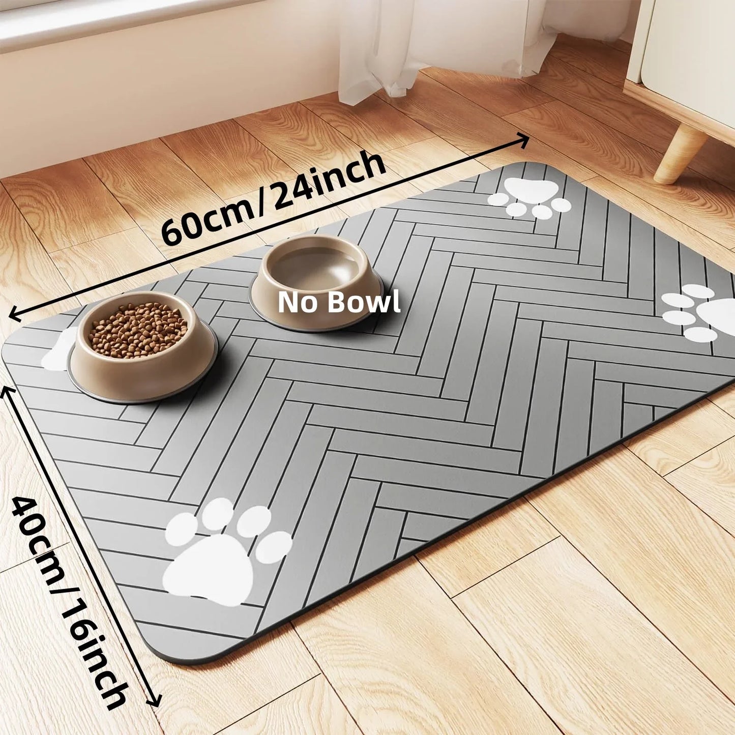 Absorbent Pet Feeding Mat With Waterproof Backing For Dogs Cats