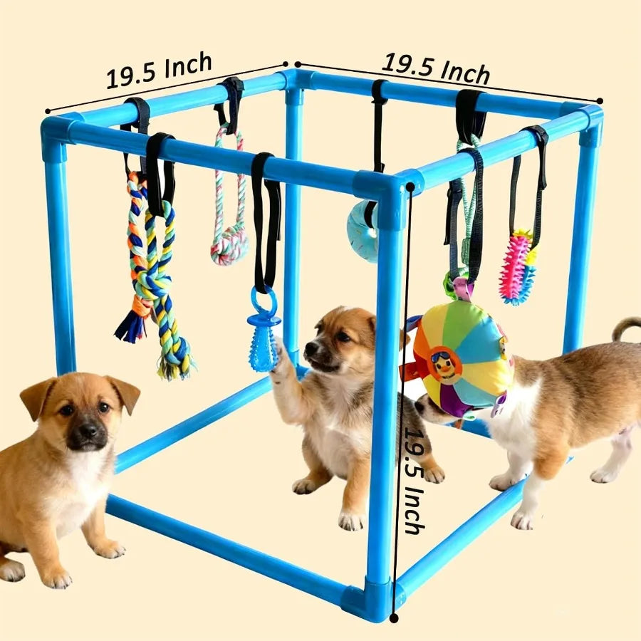 Puppy Play Gym With Eight Hanging Toys Indoor Jungle Gym