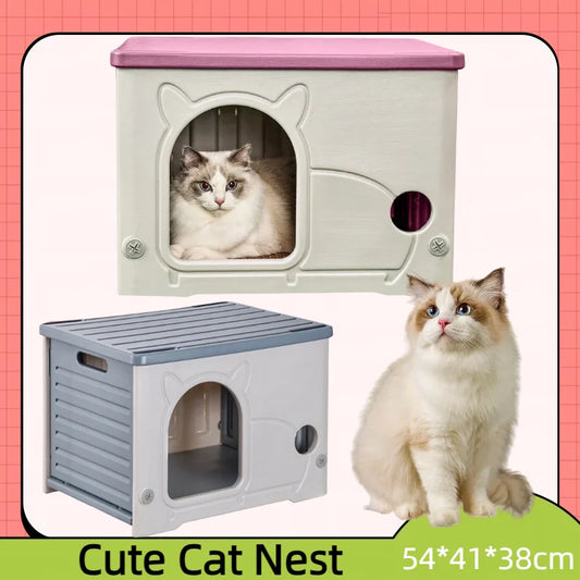 Alloet Outdoor Cat House Shelter Cozy Waterproof Pet Cave