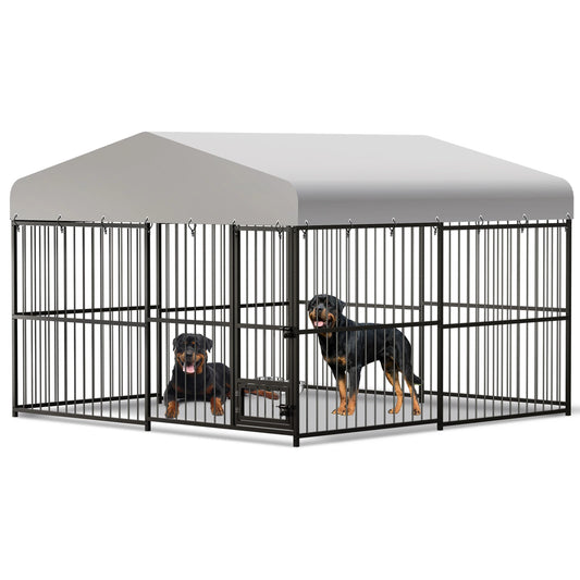 TWISTER.CK Heavy Duty Outdoor Dog Kennel With Roof And Double Lock