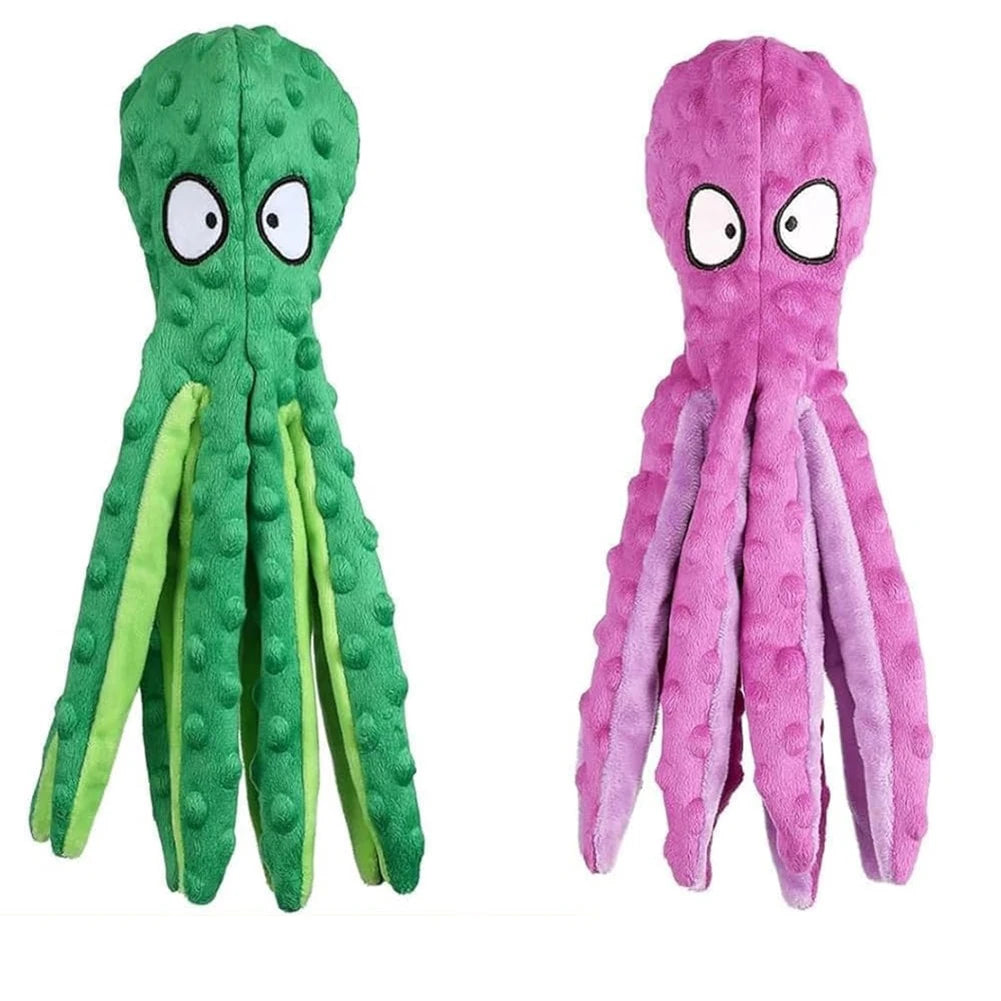 Octopus Dog Toy No Stuffing Squeaky Plush Puzzle Toy