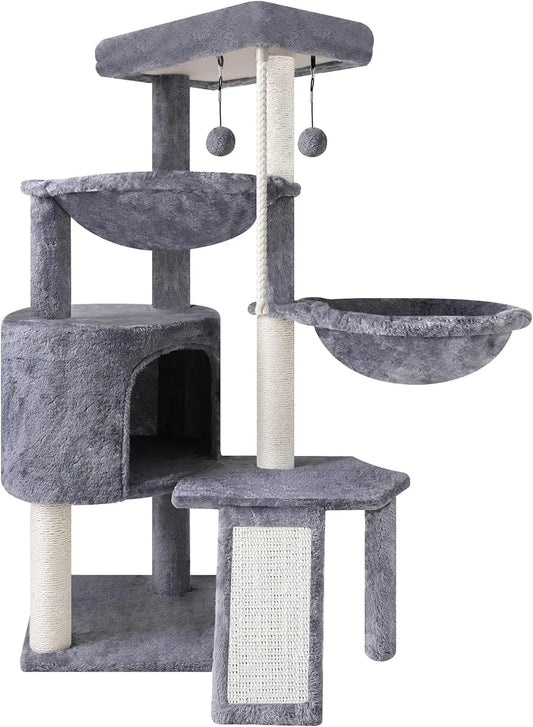 Three-Tier Cat Tree With Condo And Hammocks For Play And Rest