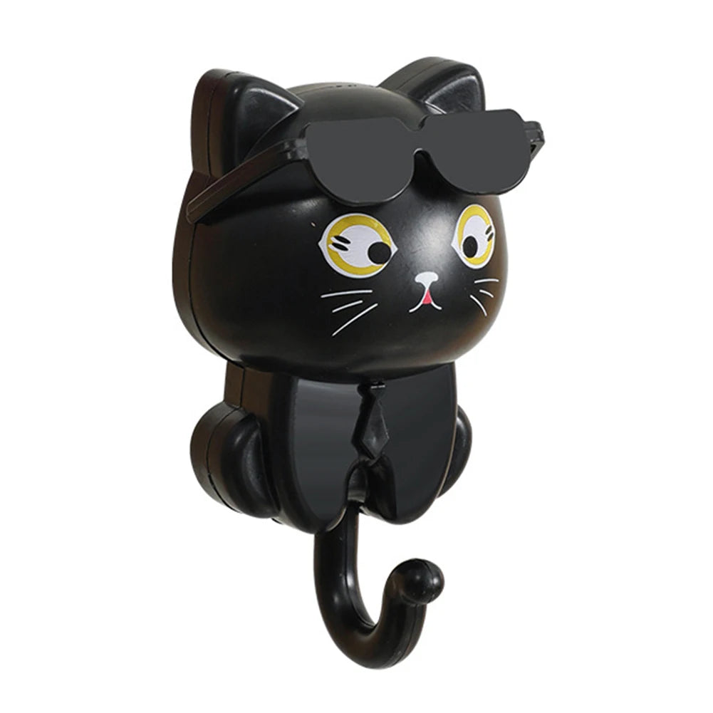 Alloet Cartoon Cat Hook Adhesive Key Holder Wall Coat Hooks