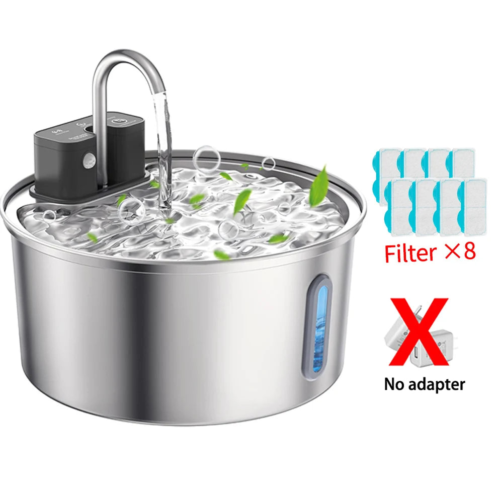 Stainless Steel Wireless Cat Water Fountain for Pets