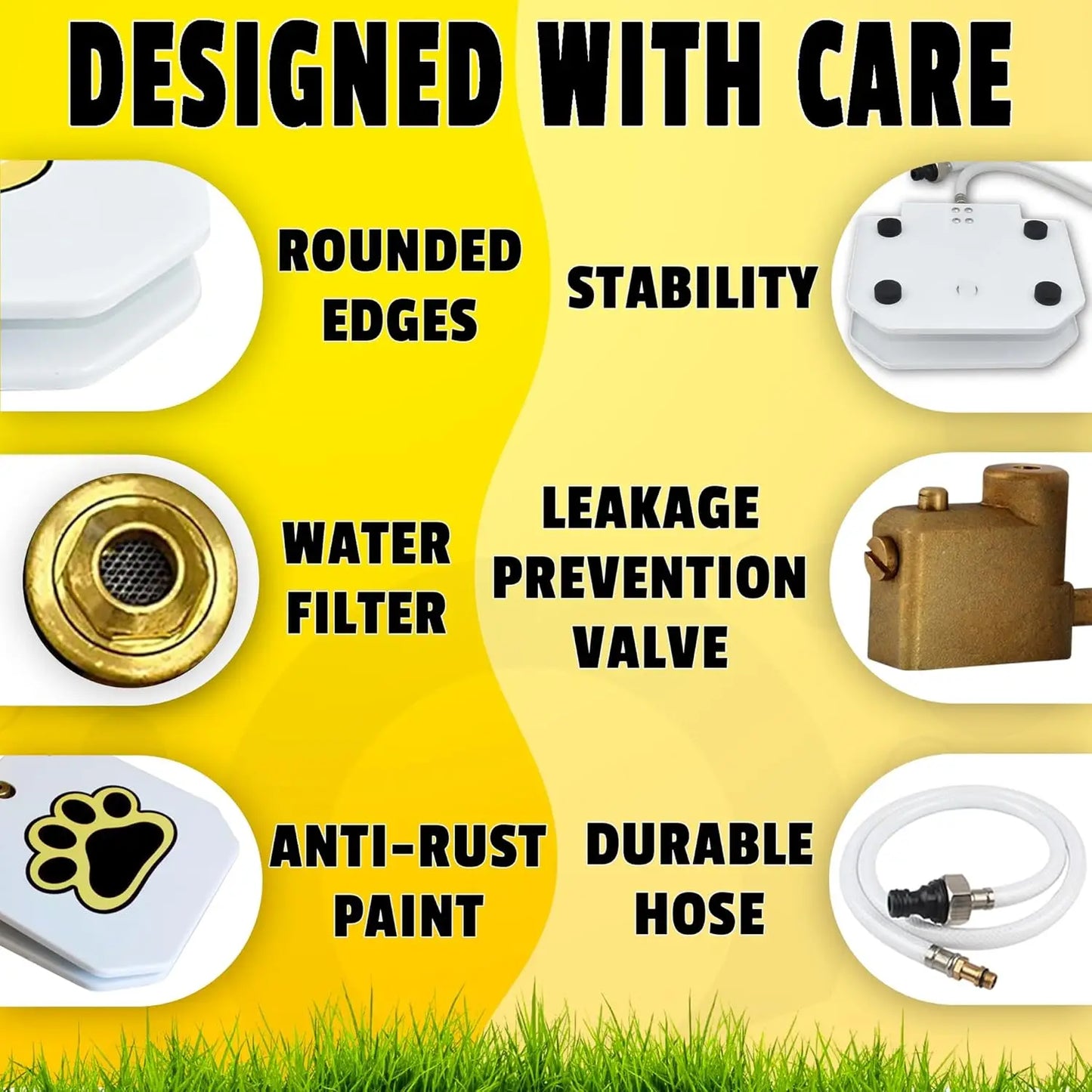 Paw-Activated Outdoor Dog Water Fountain With Garden Hose Connection