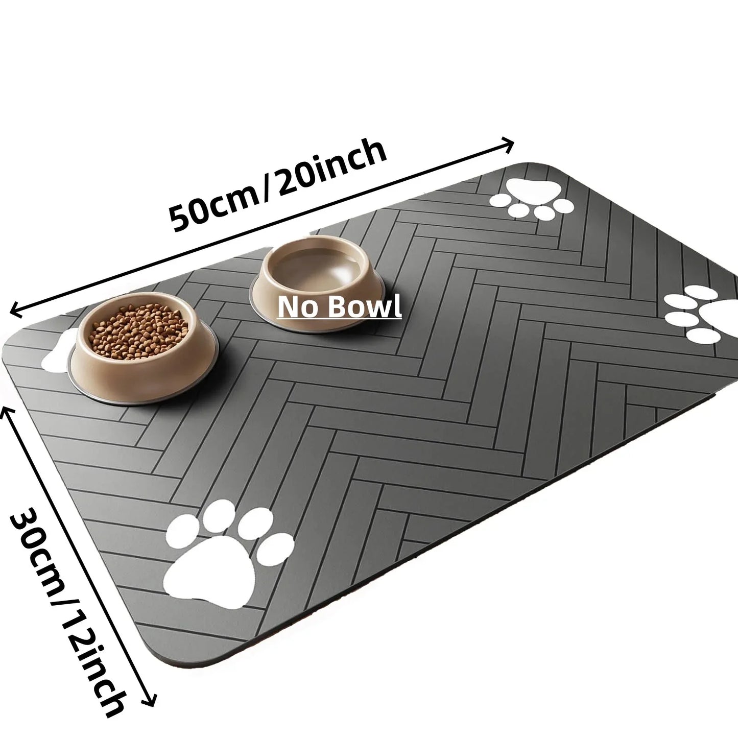 Absorbent Pet Feeding Mat With Waterproof Backing For Dogs Cats