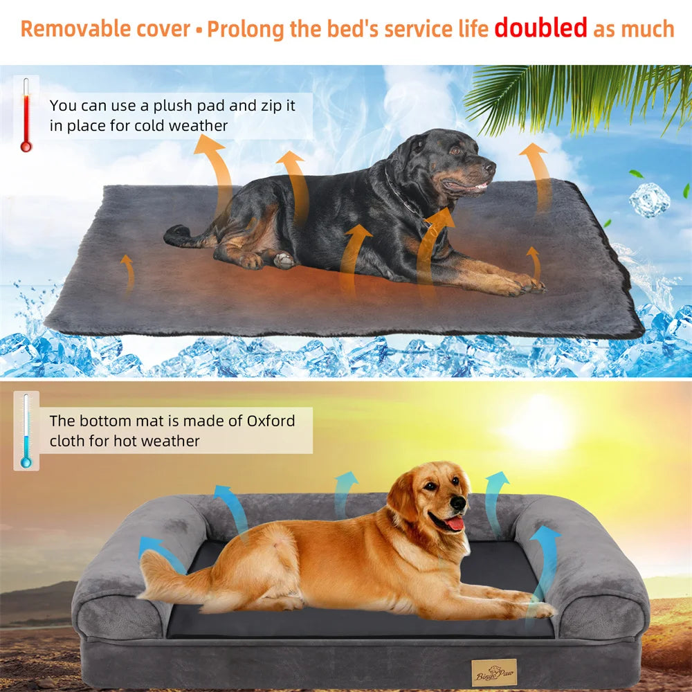 BORWARTCN Calming Orthopedic Memory Foam Dog Bed With Removable Cover