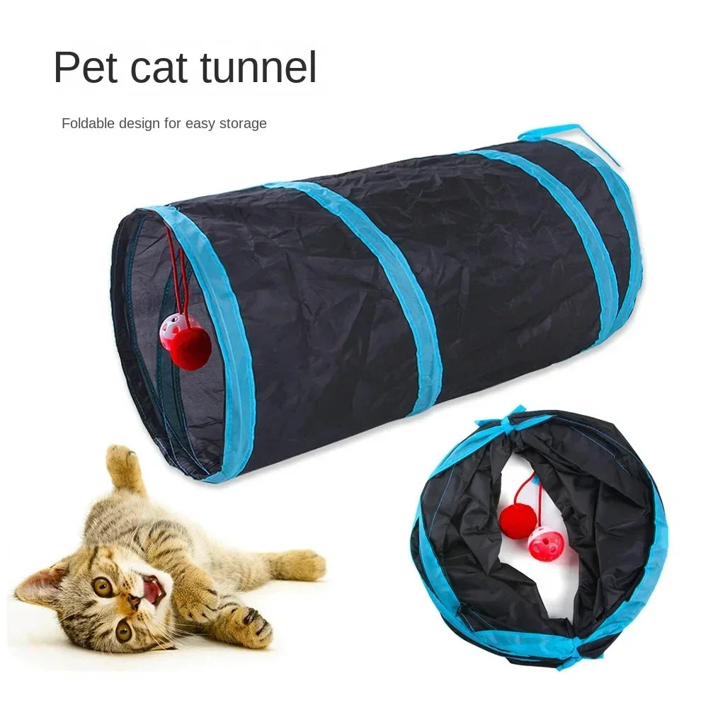 Foldable Cat Tunnel Toy Breathable Indoor Play Barrel for Cats