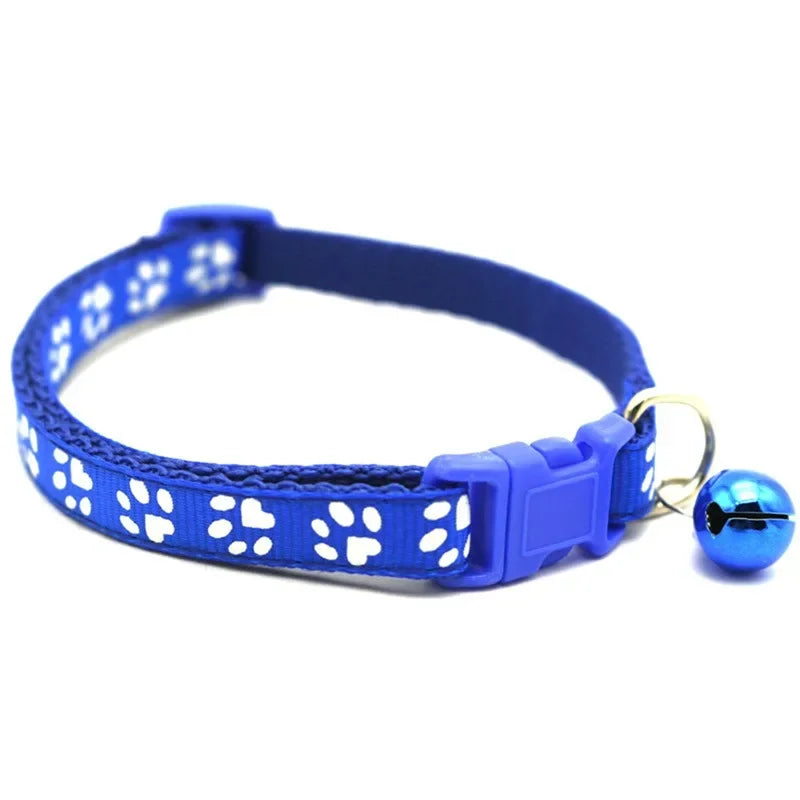 NONED Heart Charm Bell Cat Collar Elastic Adjustable Velvet