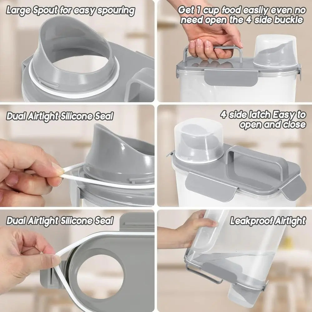 XMSJ Pet Food Storage Container With Snap Seals BPA Free