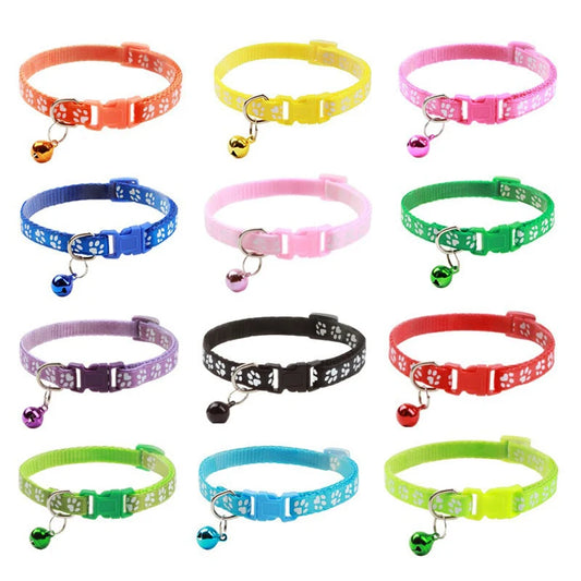 Color Printed Bell Collar For Cats And Dogs Multi Color