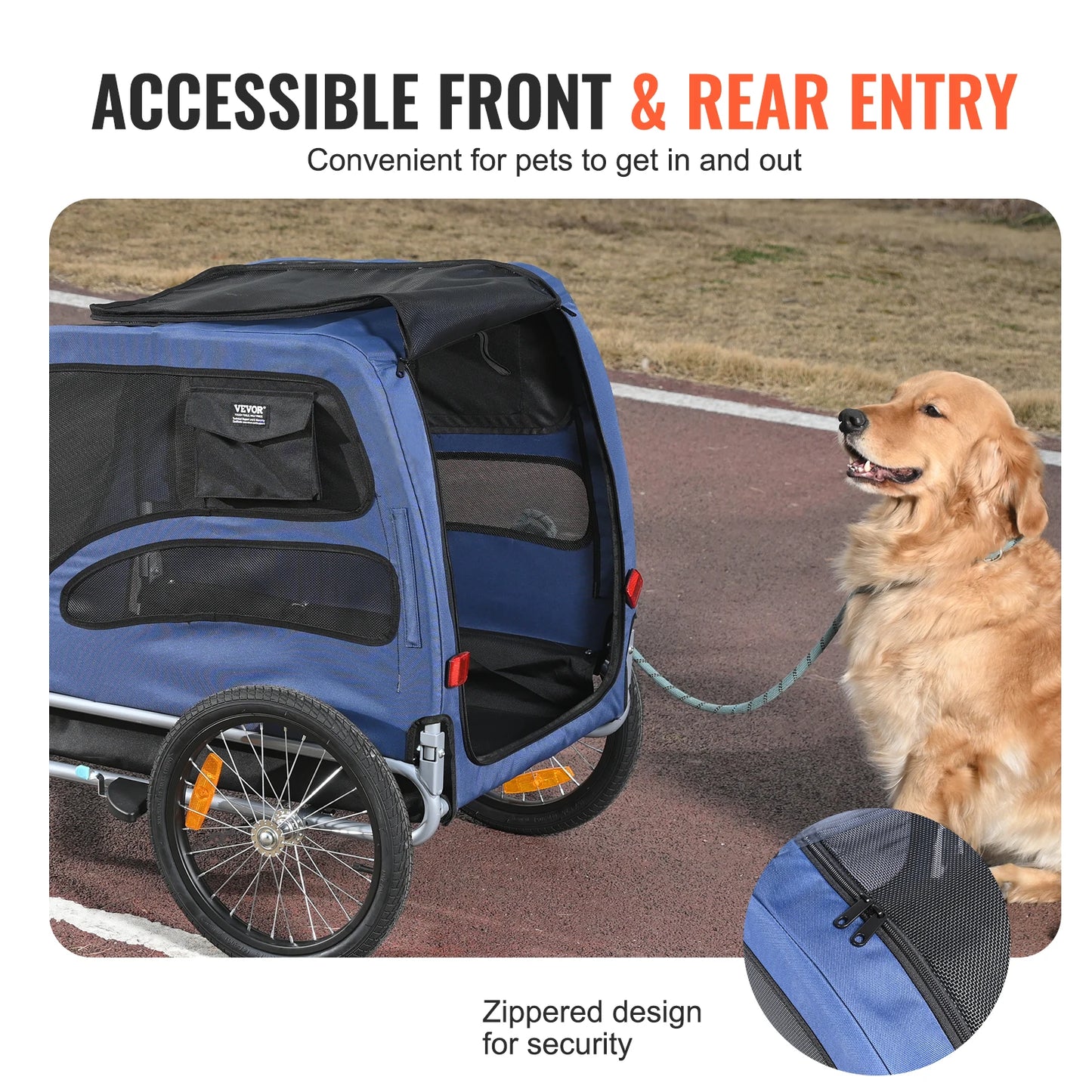 SucceBuy 100lb Pet Bicycle Trailer Carrier For Dogs