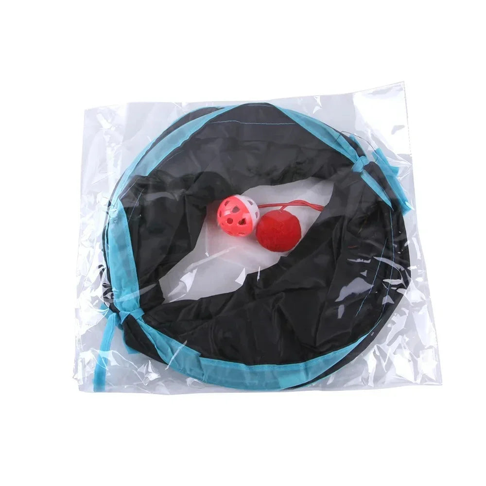 Foldable Cat Tunnel Toy Breathable Indoor Play Barrel for Cats