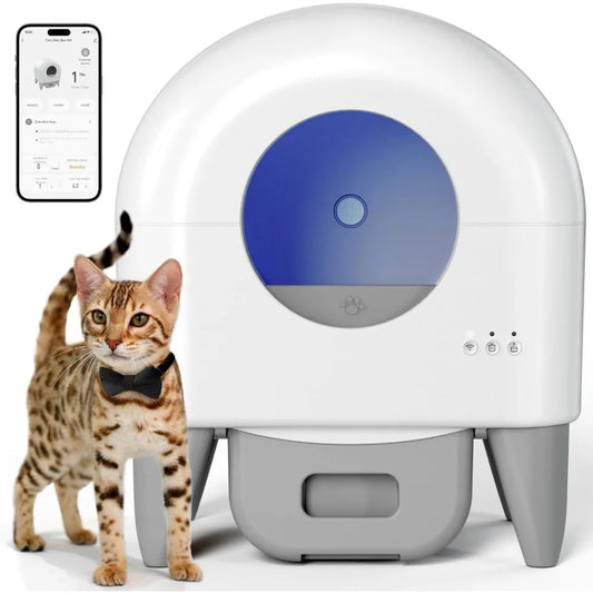 Automatic Self-Cleaning Litter Box for Multiple Cats with App Control