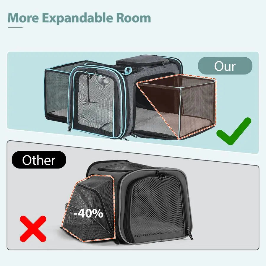 Expandable Soft Pet Carrier For Dogs And Cats Airline Approved