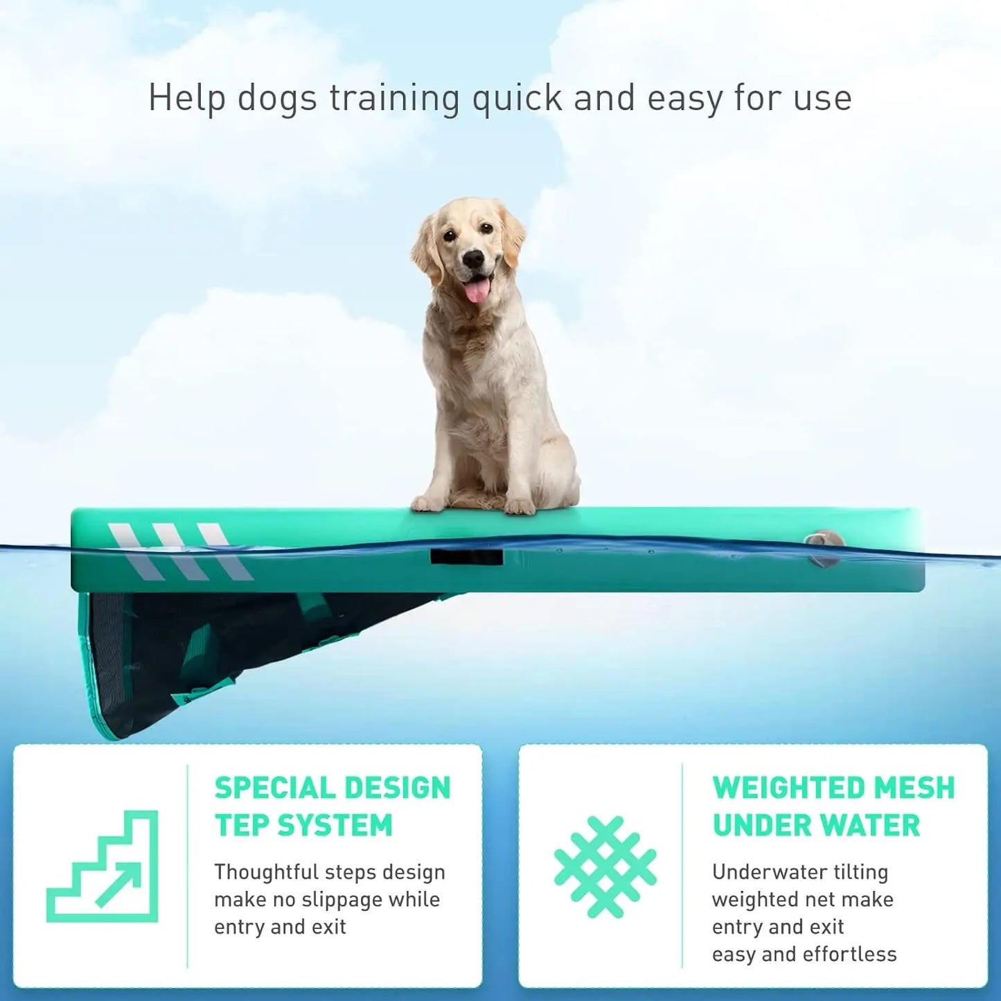 VANCEN Inflatable Dog Water Ramp for Pool Dock Lake