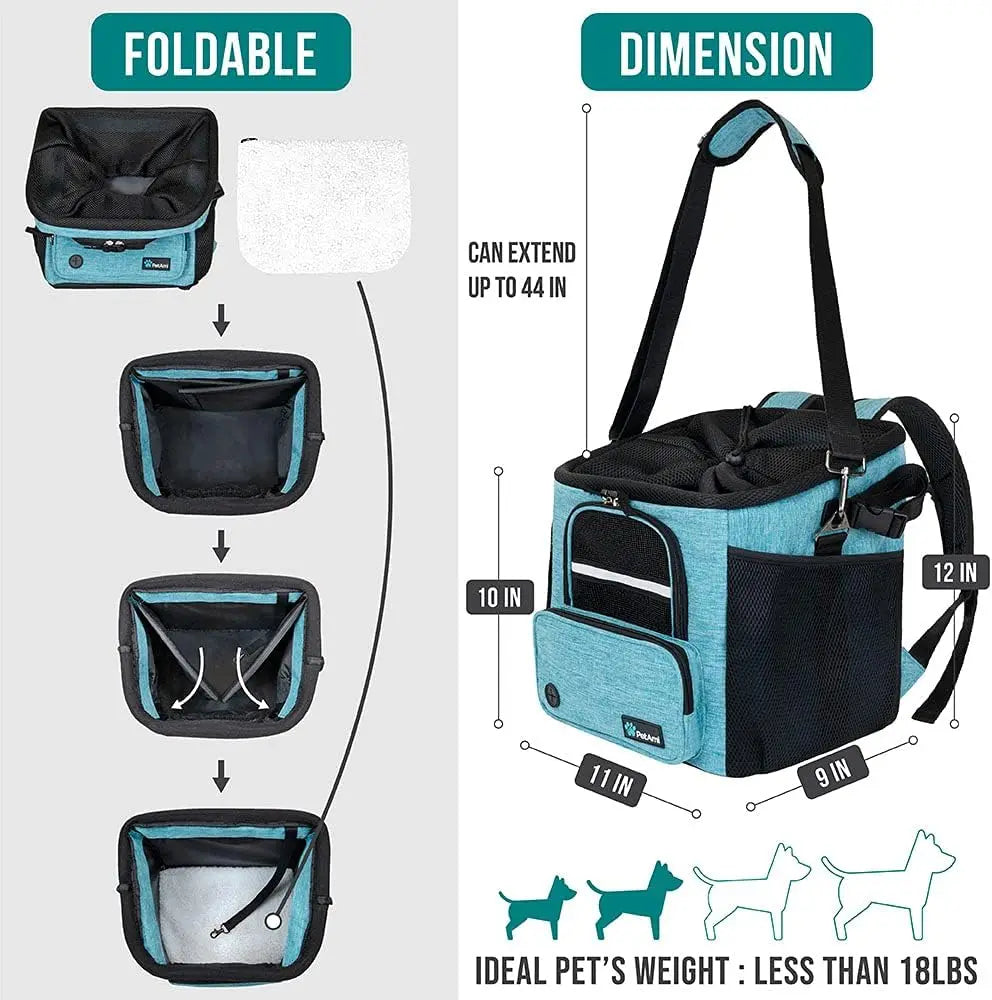 Soft-Sided Dog Bike Basket Front Handlebar Carrier