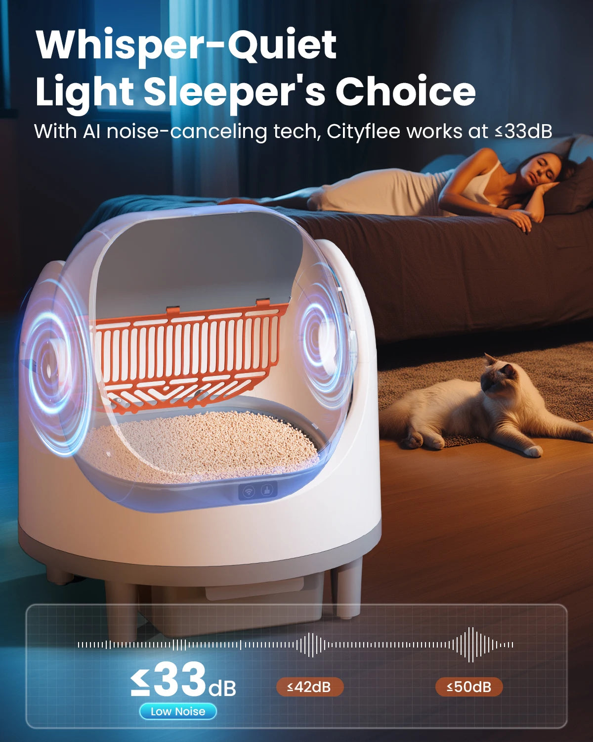 Cityflee Smart Self-Cleaning Cat Litter Box App Control