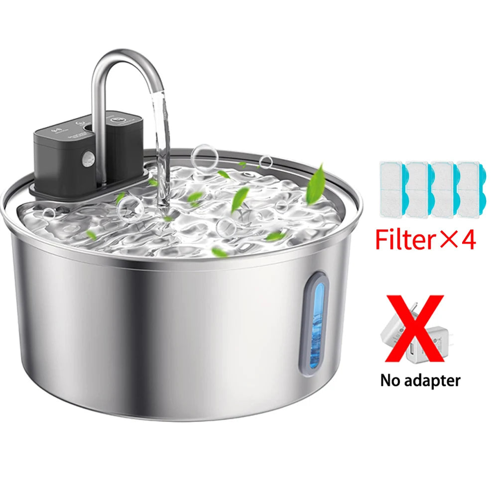 Stainless Steel Wireless Cat Water Fountain for Pets