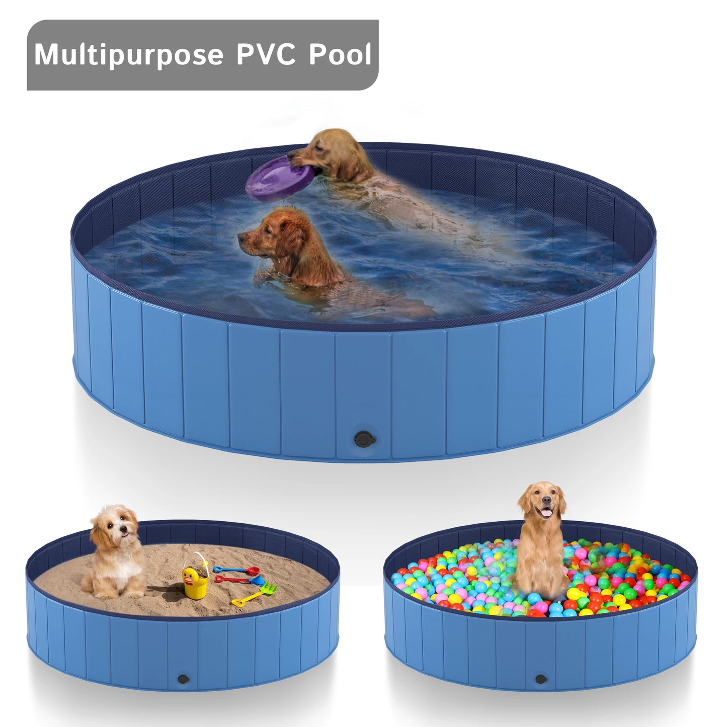 Foldable Portable Dog Pool for Pets Anti Slip Collapsible Bathtub