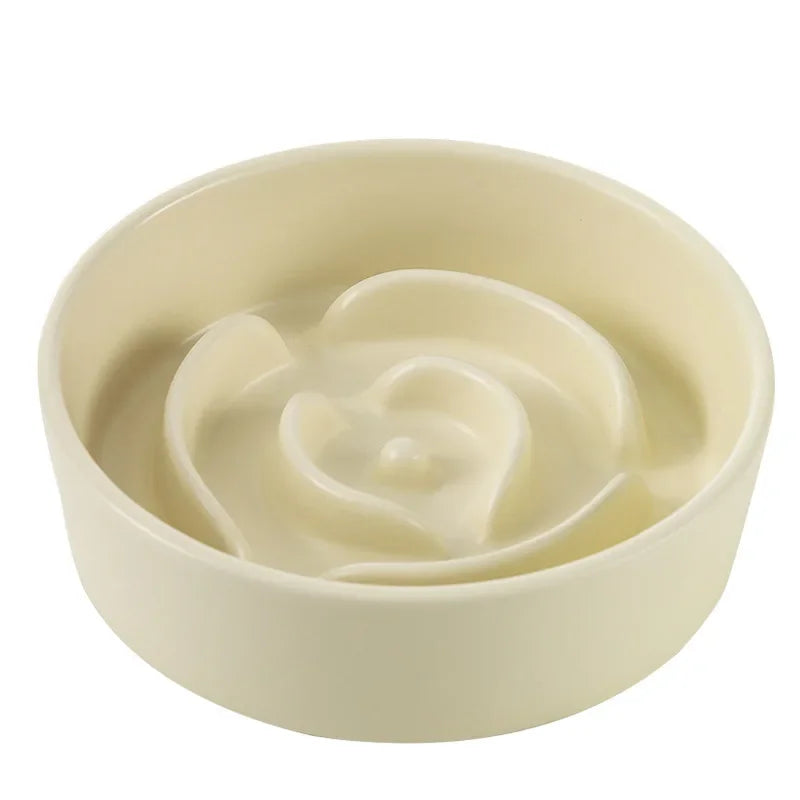 Ceramic Slow Feeder Pet Bowl for Cats and Dogs Puppies