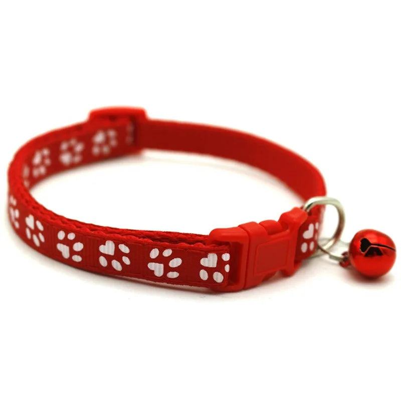 NONED Heart Charm Bell Cat Collar Elastic Adjustable Velvet