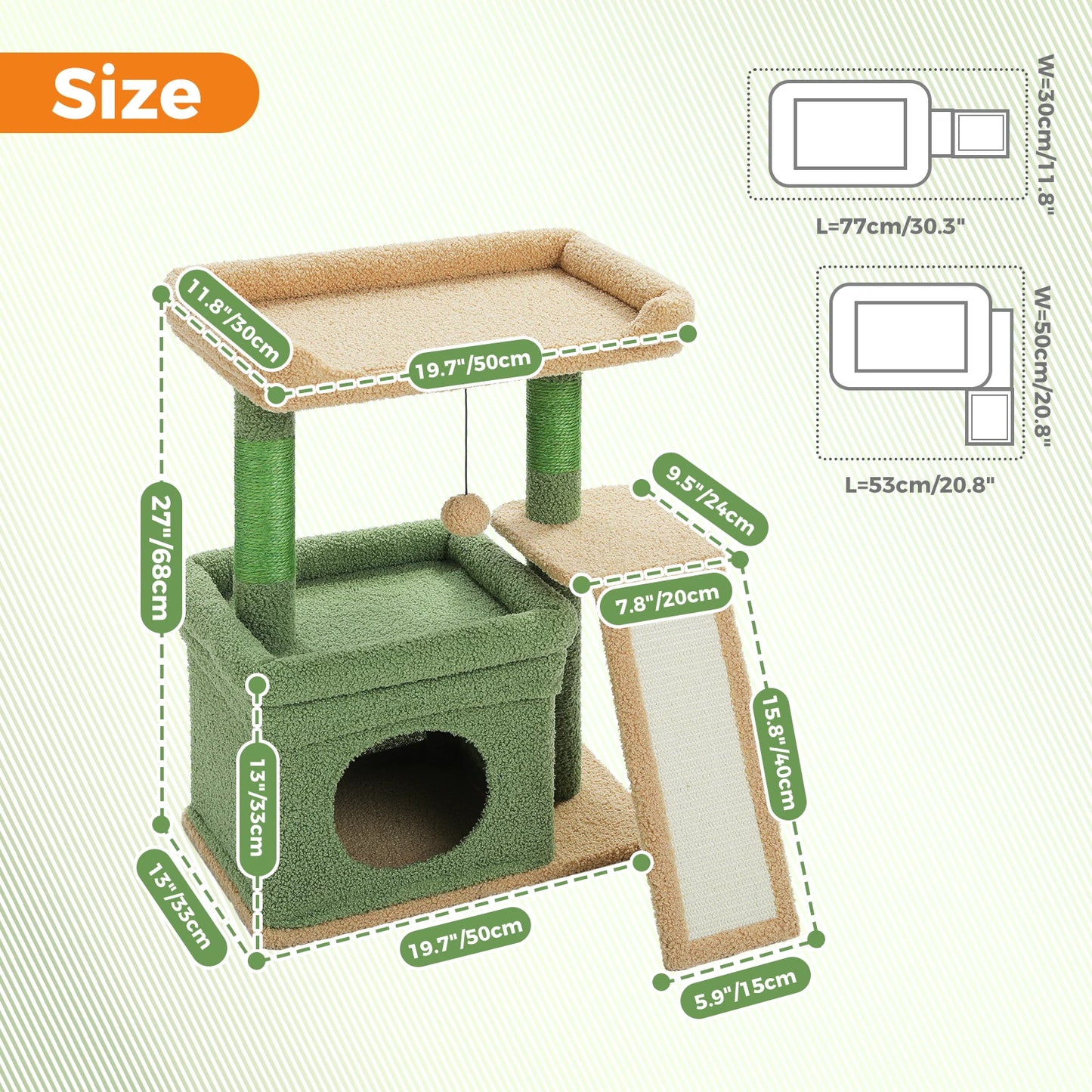 PAWZ Road Cat Tree Indoor Tower With Sisal Scratching Post