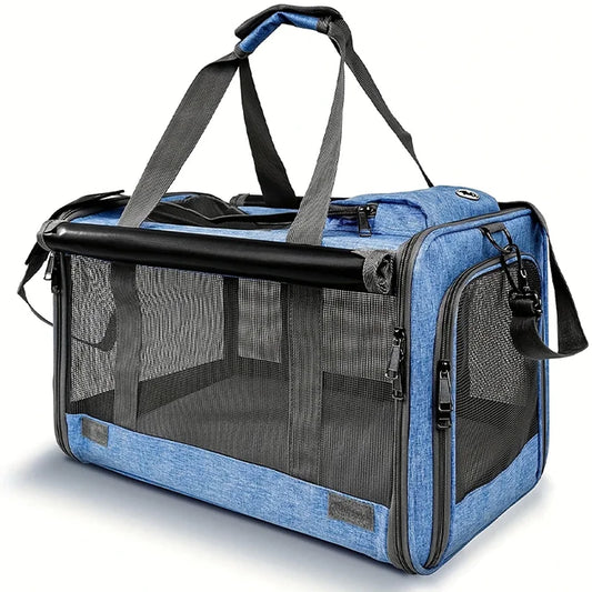 1pc Large Cat Bags Portable Dog Carrier Bag Mesh Breathable Folding Handbag Airline Approved Travel Pet Bag Kitten Transport Bag