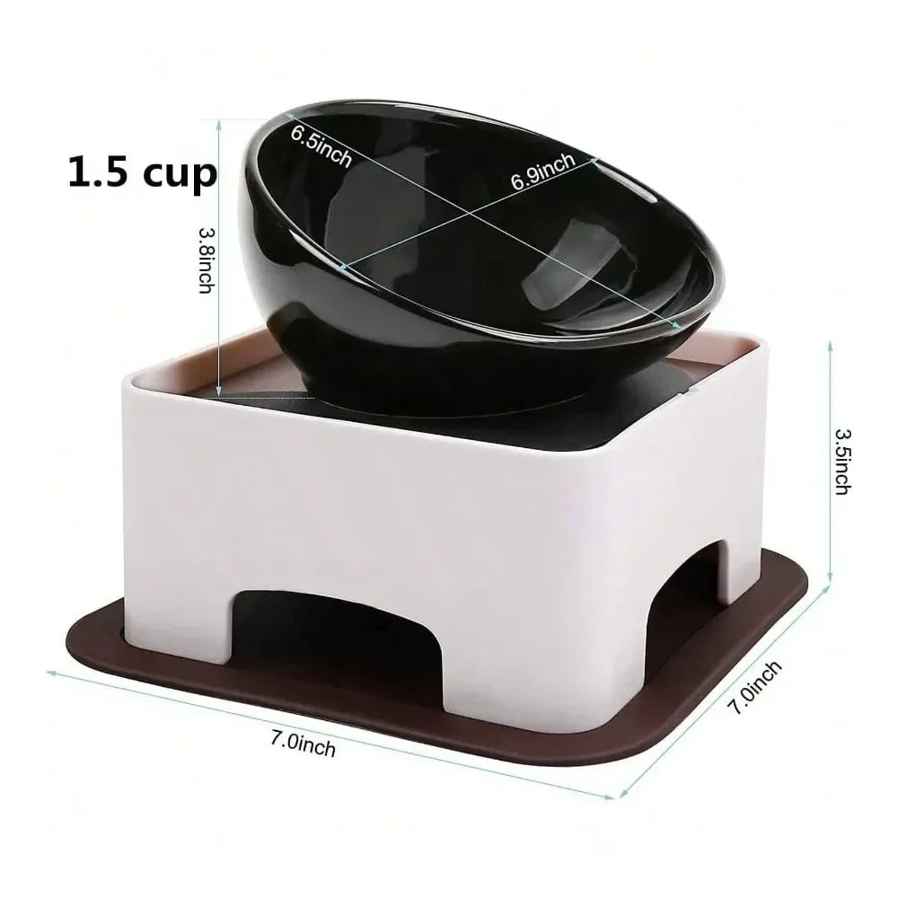 Wide Mouth Tilted Dog Feeder With Anti Skid Base