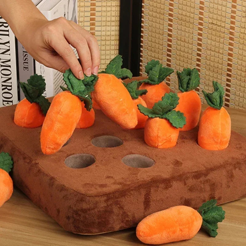 Innovative Snuffle Mat Dog Toy Plush Carrot Vegetable Hideaway