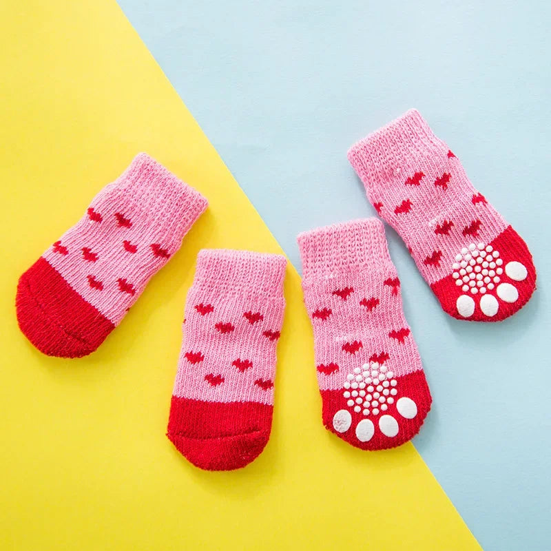 Wintertime Knit Anti Slip Dog Socks For Cats And Dogs