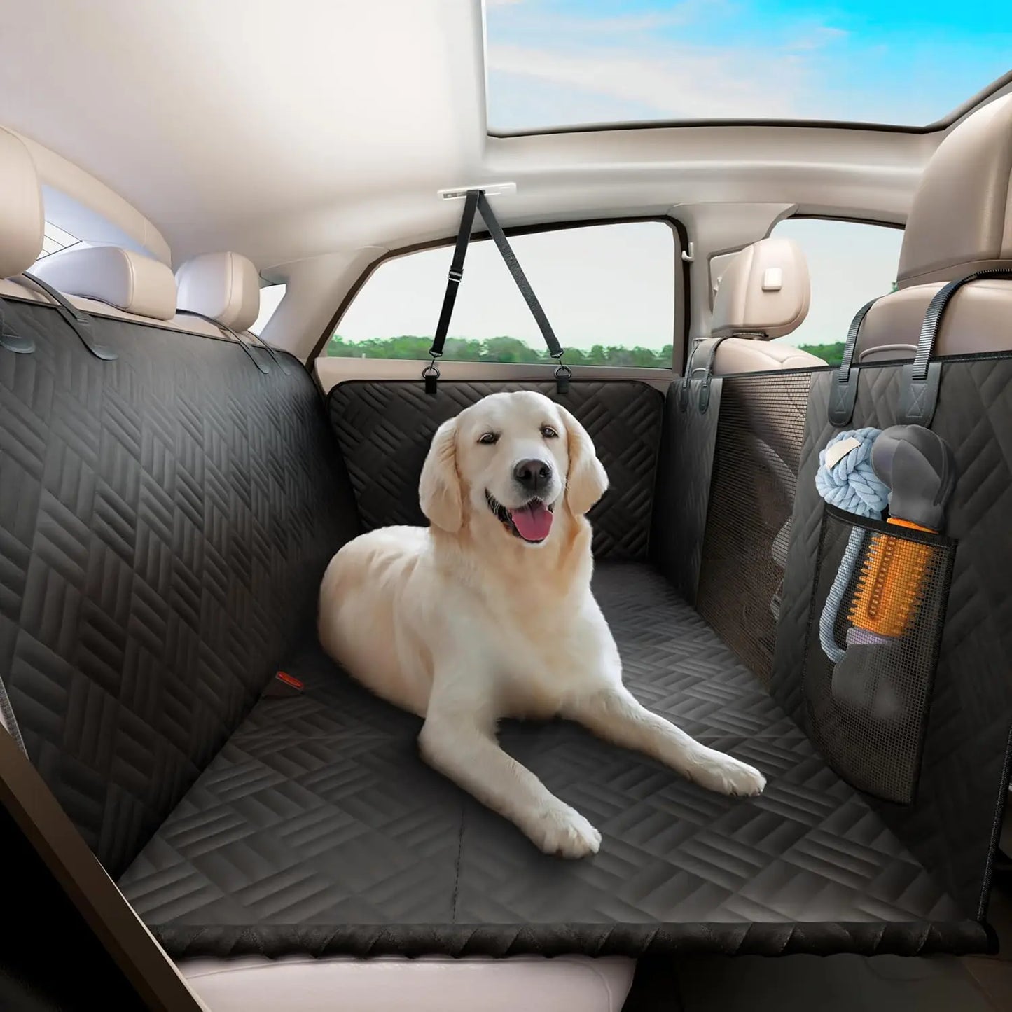 NONECN Car Rear Seat Dog Cover Hammock Extender Load Bearing