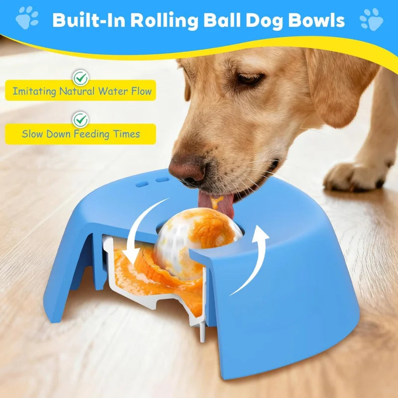 Anti-Choking Slow Feeder Dog Bowl Non-Slip Three Quarters Cup