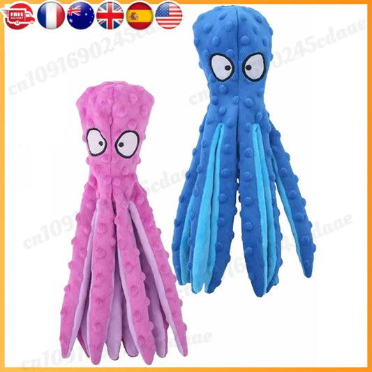 Octopus Dog Toy No Stuffing Squeaky Plush Puzzle Toy