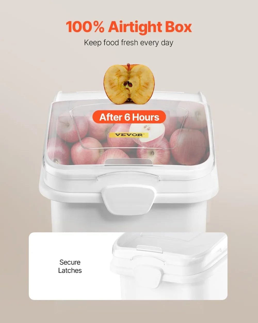 Large Food Storage Container With Scoop And Sliding Lid