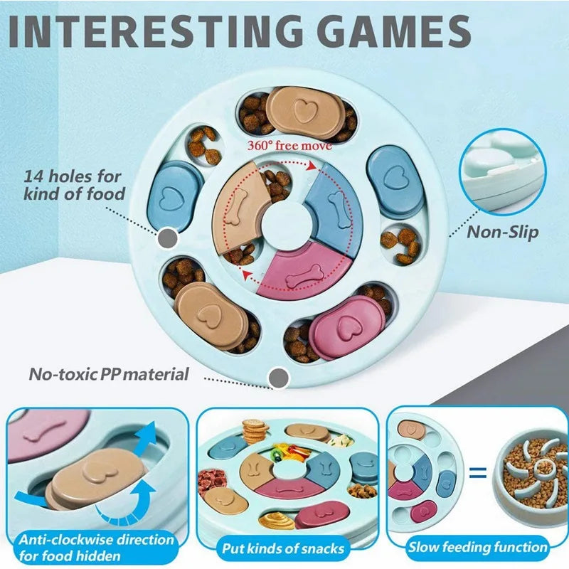 Dog Slow Feeder Hiding Bowl For Interactive Educational Toy