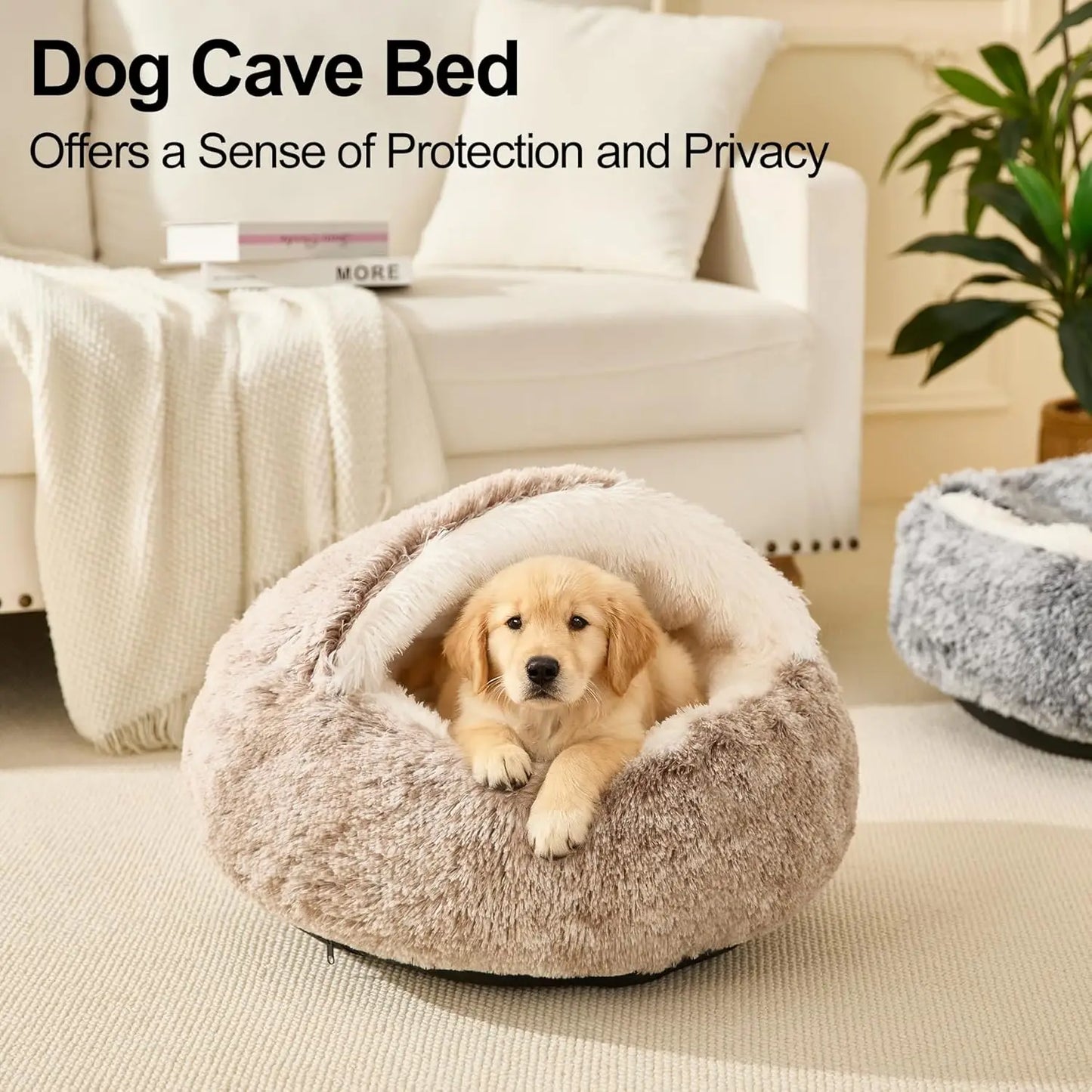 Cozy Hooded Pet Bed For Cats And Small Dogs With Removable Washable Cover