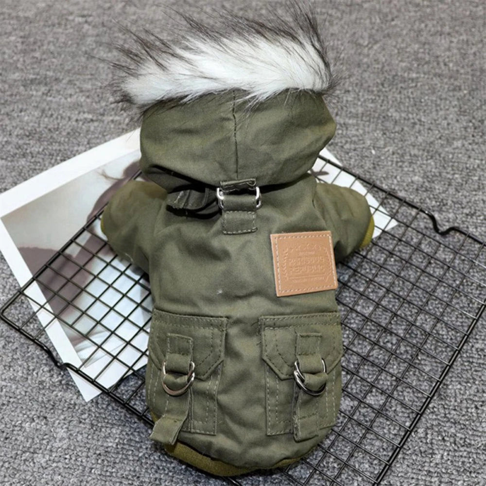 Pet Dog Jacket With Harness Winter Coat