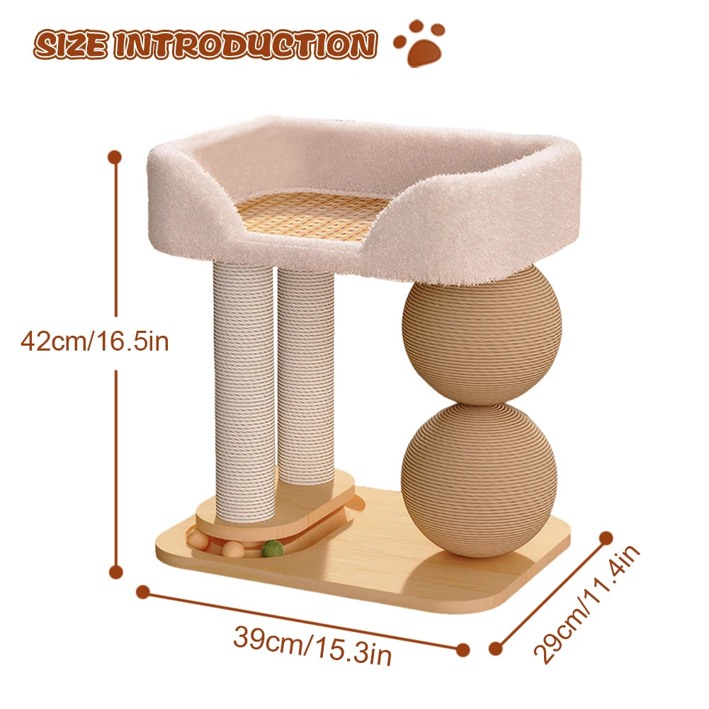 Cat Climbing Frame With Integrated Sisal Bed And Platform
