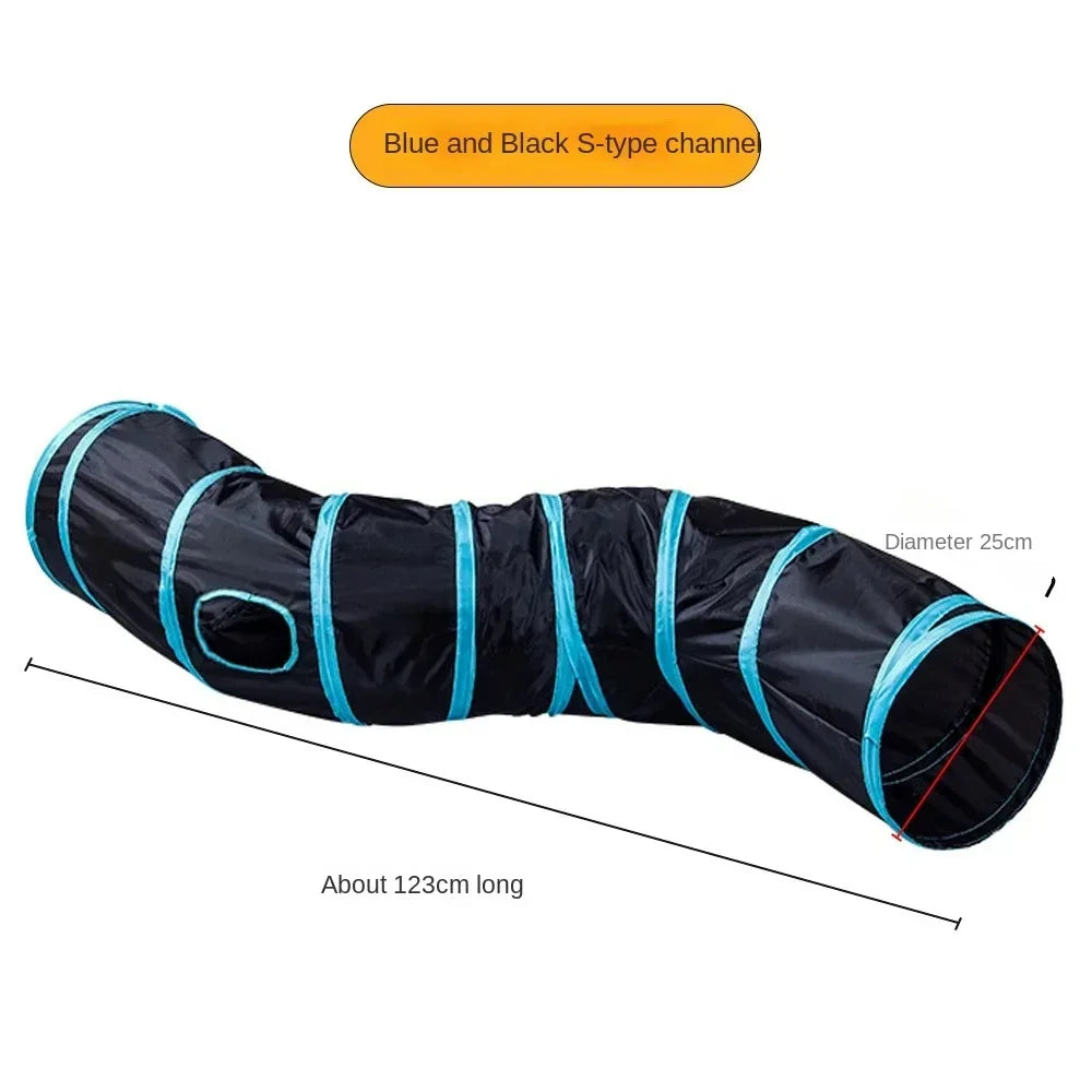 Foldable Cat Tunnel Toy Breathable Indoor Play Barrel for Cats