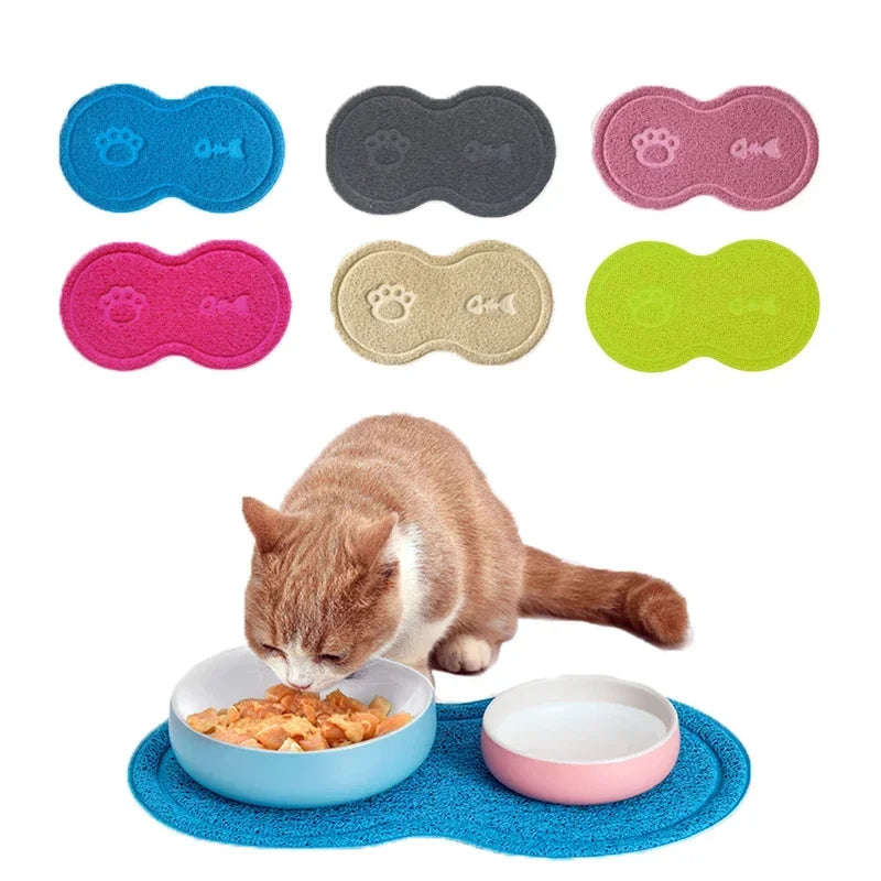 NONECN Cloud Shape Pet Feeding Mat Non Slip Paw Fishbone Pattern