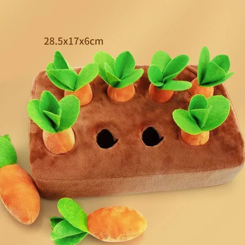 Innovative Snuffle Mat Dog Toy Plush Carrot Vegetable Hideaway