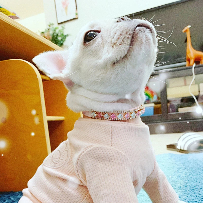 XLeiPet Luxury Pearl Rhinestone Cat Dog Necklace Collar