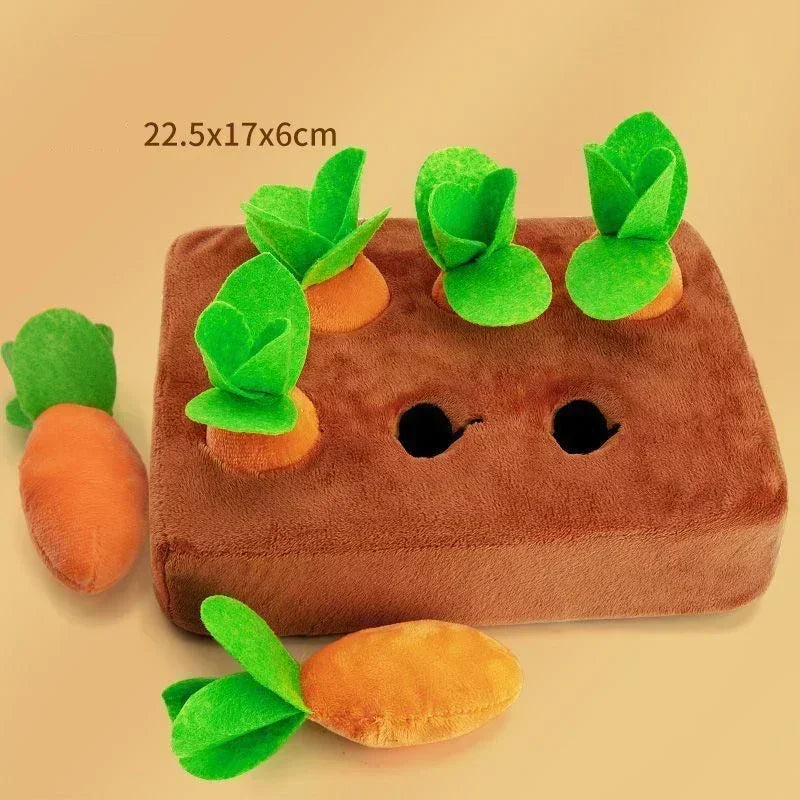 Innovative Snuffle Mat Dog Toy Plush Carrot Vegetable Hideaway